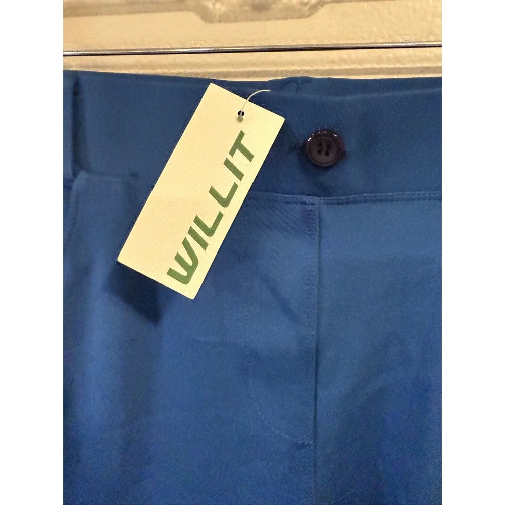 Willit Womens Blue Pull On Pants Elastic Waist Straight Leg Size‎ XXL